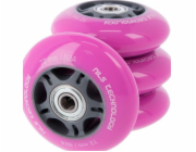 NILS Extreme PU 72x24 82A (4 ks) RŮŽOVÁ + ABEC-7 (8 ks) NILS EXTREME SET