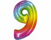 GoDan Foil balon Smart Number 9, duhový, 76cm CH-STC9