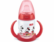 NUK Learning láhev na pití s rukojetí a indikátorem teploty Minnie Mouse 150 ml červený Nuk
