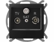 Ospel IMPRESJA RTV-SAT koncová zásuvka, černá metalíza GPA-YS/m/33