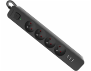 Prodlužovací kabel Defender SFS 133, 1,5 m, 4 zásuvky, 3x USB