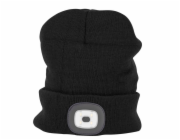 Čepice s čelovkou LED černá (USB nabíjení)