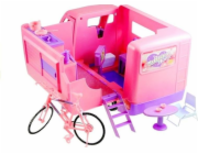 LEANToys Camper Camping Růžové vozidlo pro kolo pro panenky 50 cm