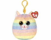 Klíčenka TY Mascot TY Squish-a-Boos HEATHER - duhová kočka 8,5cm 39561