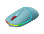 CANYON myš optická bezdrátová MW-22, RGB, 800/1200/1600 dpi, 4 tl, BT+2,4GHz, baterie 650mAh, dark cyan