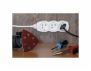 Prodlužovací kabel 7m / 5 zásuvek / bílý / PVC / 1 mm2