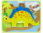 Import leantoys Wooden Puzzle Dinosaur Stegosaurus Yellow