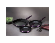 Sada pánví s titanovým povrchem 3 ks Purple Eclipse Collection steak BH-7104