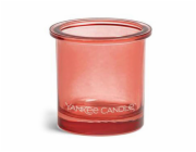 Svícen skleněný Yankee Candle, Korálová, skleněný, 7 cm