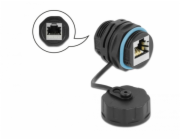 Delock - Síťový propojovací kabel - RJ-45 (F) zapečetěný do RJ-45 (F) ochranná čepka - STP - CAT 6a - venkovní - černá, modrá