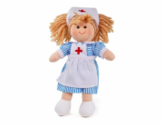 Panenka Bigjigs Toys látková zdravotní sestřička Nancy 28 cm