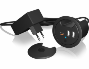 IB-HUB1407 3portová stolní nabíječka, 2x USB-A, 1x USB-C, 60mm otvor