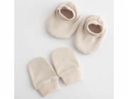 Kojenecký bavlněný set-capáčky a rukavičky New Baby Casually dressed béžová 0-6m Vel.0-6 m