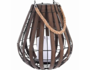 Lucerna solární s LED svíčkou 30 cm hnědá KO-512001030