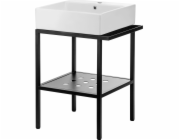 Umyvadlo Deante TEMISTO BÍLÉ UMYVADLO NA DESKU 500x400 MM + STOJACÍ KONZOLE