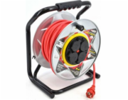 AWTools prodlužovací kabel kovový buben červený Heavy Duty 25m 3x2,5mm 16A, 3680W, IP44 (AW70254)