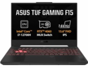 ASUS NTB TUF Gaming F15 (FX507ZV4-LP037), i7-12700H, 15,6" 1920 x 1080, 16GB, 512GB SSD, RTX 4060, bez OS, Gray