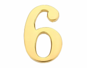 Číslo dveří "6", zlatá barva, 45 mm