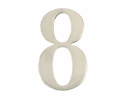 Číslo dveří "8", nerezová ocel, 62 mm