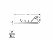 Smeige spona, ZN, 4DD, 2 mm