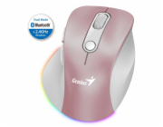 GENIUS Ergo 9000S Pro Pink/ duální Bluetooth + 2,4GHz/ 2400 dpi/ bezdrátová/ 6tlačítková/ dobíjecí/ RGB/ růžová