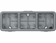 Legrand PLEXO55 Trojitý horizontální přisazený box šedý (069680)
