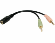 LogiLink kabel Jack 3,5 mm – Jack 3,5 mm x 2 0,15 m černý (CA0020)