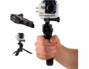 Hurtel Mini držák na stativ pro sportovní kamery GoPro SJCAM, univerzální černý