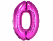 Balónek GoDan Foil číslo "0", růžový, 85 cm