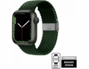 Splétaný řemínek Crong Crong Wave Band pro Apple Watch 42/44/45 mm zelený