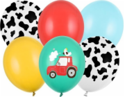 PartyDeco Latexové balónky s potiskem 30cm Farm 6ks