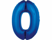 Balónek GoDan Foil "Číslo 0", modrý, 92 cm