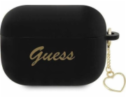 Pouzdro Guess Guess GUAP2LSCHSK Kryt Apple AirPods Pro 2 černo/černý Silikonový Charm Heart Collection