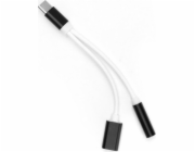 USB adaptér USB-C – Jack 3,5 mm + USB-C černý (3925)