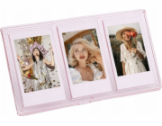 LoveInstant Frame Stojací rám na 3 fotografie pro fotoaparáty / tiskárny Tisk na zinkový papír / Fuji Instax Mini - růžový