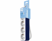 Philips PRODLUŽOVACÍ KABEL NAPÁJENÍ PHILIPS NAPÁJECÍ PÁSEK BÍLO-MODRÝ 4 ZÁSUVKY 1,5M CHP2145U/60