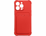 Hurtel Card Armor Case Cover pro iPhone 12 Pro Max Card Wallet Silikonový Armor Air Bag Cover červený