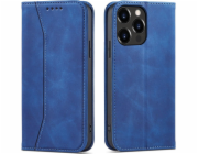 Hurtel Magnet Fancy Case Kryt pouzdra iPhone 14 Pro s chlopňovým stojánkem na peněženku modrý