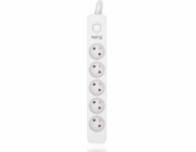 Kerg KERG prodlužovací kabel s vypínačem-5 zásuvek-bílo-šedá-1,5m-10A-H05VV-F-3x1,0mm2