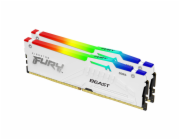 Kingston FURY Beast RGB - DDR5 - sada - 64 GB: 2 x 32 GB - DIMM 288-pin - 6400 MHz / PC5-51200 - CL32 - 1.4 V - bez vyrovnávací paměti - on-die ECC - bílá