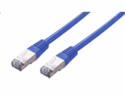 Kabel C-TECH patchcord Cat5e, FTP, modrý, 0,25m