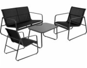 Zahradní nábytek lavice + 2 židle a stůl PROGARDEN sada 4 ks KO-FD4300500