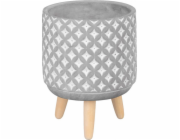 Květináč dekorační cement s nožkami 13x13x12 cm