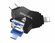 Viking USB Flash disk 3.0 4v1 s koncovkou Lightning/Micro USB/USB/USB-C, 32 GB, černá