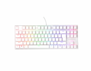 Genesis tichá herní klávesnice THOR 303/TKL/RGB/Outemu Peach Silent/Drátová USB/US layout/Bílá