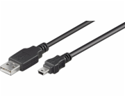 Goobay USB-A - miniUSB USB kabel 1,8 m černý (50767)