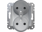 Schneider Electric Asfora Dvojitá zásuvka s/bez hliníkového rámu EPH9810261