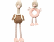 BabyOno BABY ONO 1446-SADA VZDĚLÁVACÍCH HRAČEK H-HRAČKA H-RAČKA A CHRADLIČKA PSTRICH McKNOX FAMILY