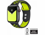 Sportovní řemínek Crong Crong Duo – řemínek Apple Watch 38/40 mm (černý/limetkový)