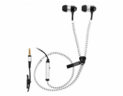 Sluchátka Trevi, ZIP 681 M, špuntová, kabel 1 m, s mikrofonem, klip na uchycení, bílé